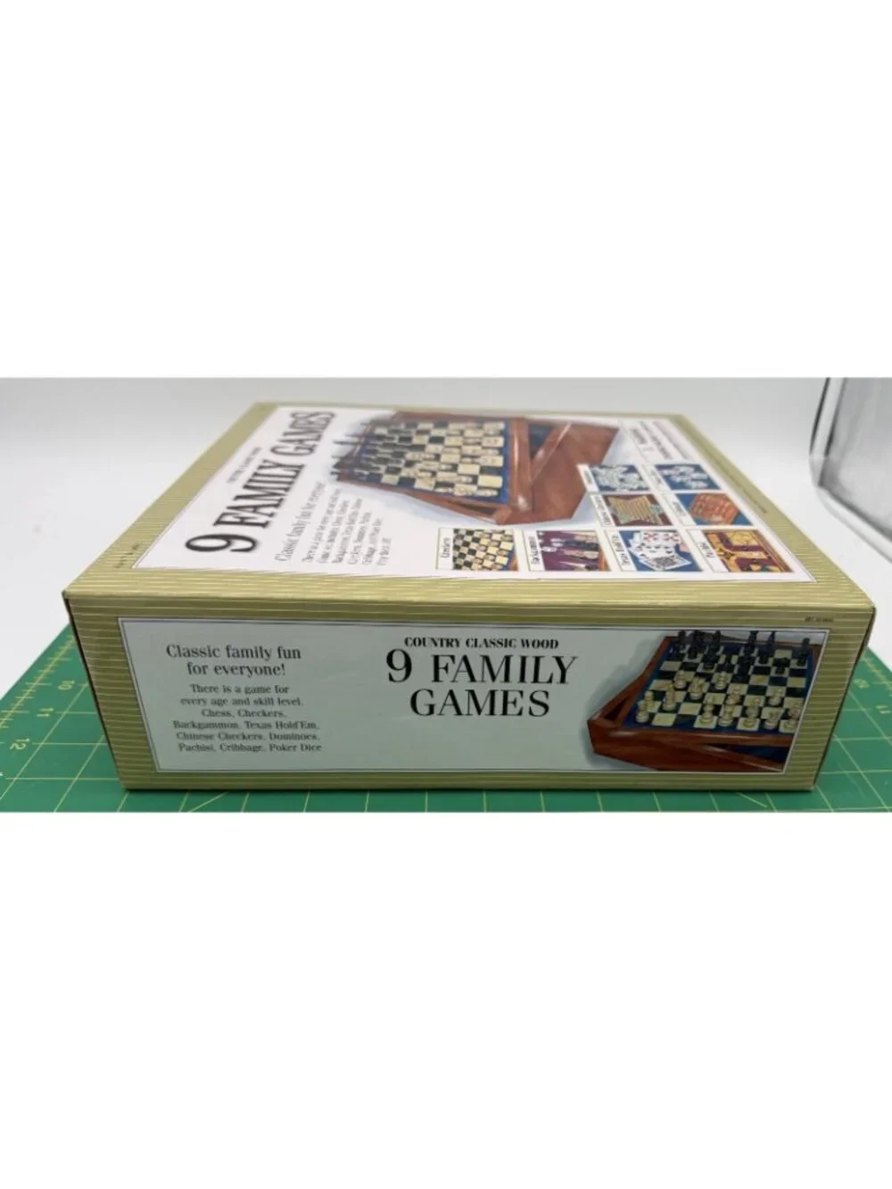 9 Family Games Set Wood Chess Checkers Cribbage By Country Class New READ